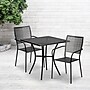 Flash Furniture Oia Indoor-Outdoor 28" Square Steel Patio Table Set with 2 Square Back Chairs, Black (CO28SQ02CHR2BK)~#|#~sp155524565_sc7