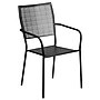 Flash Furniture Oia Indoor-Outdoor 28" Square Steel Patio Table Set with 2 Square Back Chairs, Black (CO28SQ02CHR2BK)~#|#~sp155524568_sc7