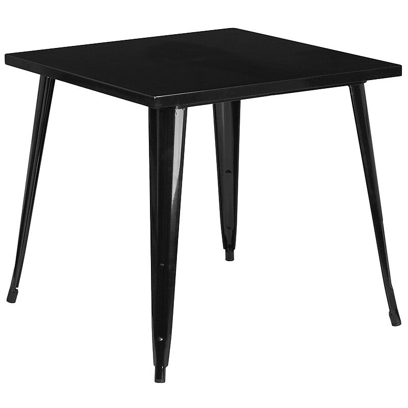 Flash Furniture Toby Commercial Grade Square Metal Indoor-Outdoor Table, Black (CH5104029BK) image 1