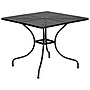 Flash Furniture Oia Indoor-Outdoor 35.5" Square Steel Patio Table Set with 4 Square Back Chairs, Black (CO35SQ02CHR4BK)~#|#~sp155524597_sc7