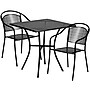 Flash Furniture Oia Indoor-Outdoor 28" Square Steel Patio Table Set with 2 Round Back Chairs, Black (CO28SQ03CHR2BK)~#|#~sp155524642_sc7