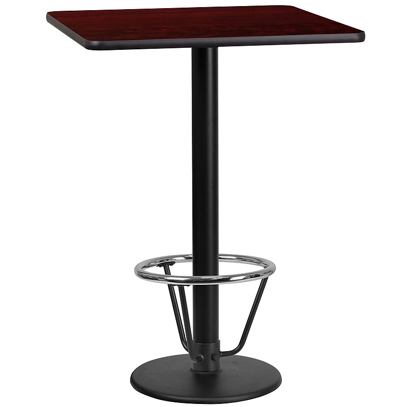 Flash Furniture Laminate 24" Square Table-Round Base Brown (XUMA2424TR18B3F) image 1
