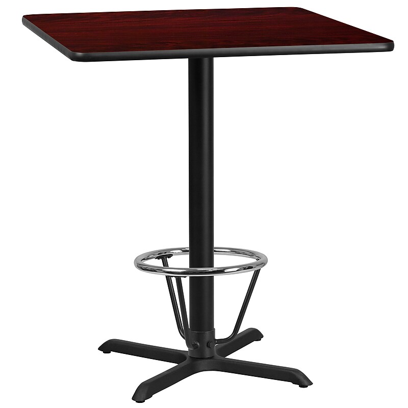 Flash Furniture Square Laminate Table Top with X-Base, 36" x 36", Mahogany (XUMA3636T30B3F) image 1
