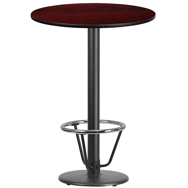 Flash Furniture 30" Round Laminate Table Top with Round Base, Mahogany (XURD30MATR18B3F) image 1