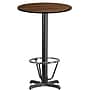Flash Furniture 24" Round Laminate Table Top with 22" x 22" Bar-Height Table Base, Walnut (XURD24WAT22B3F)~#|#~sp155526155_sc7
