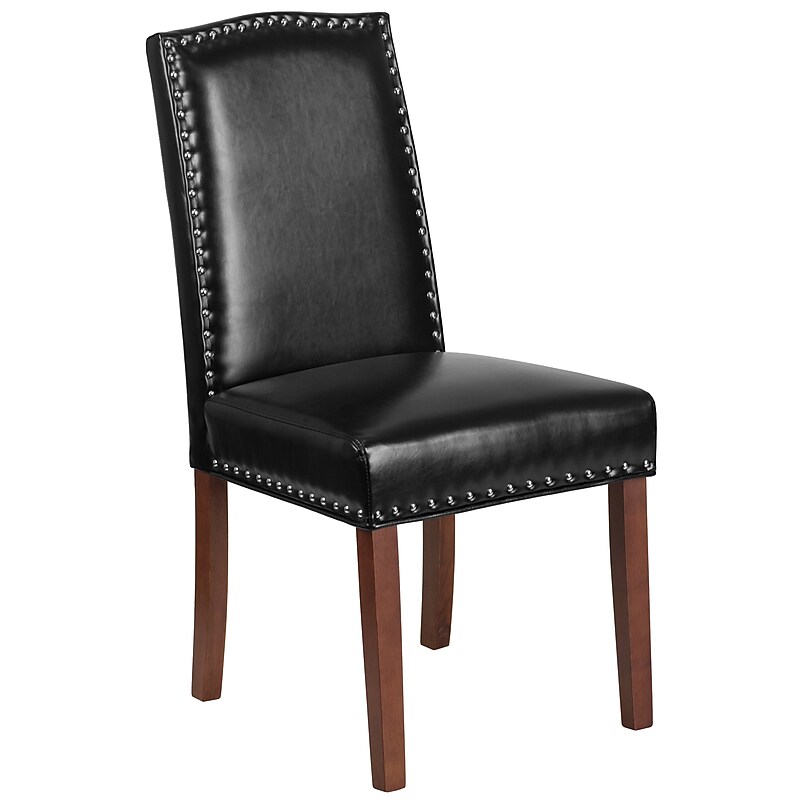 Flash Furniture Faux Leather Accent Chair, Black Leather (QYA139349BK) image 1