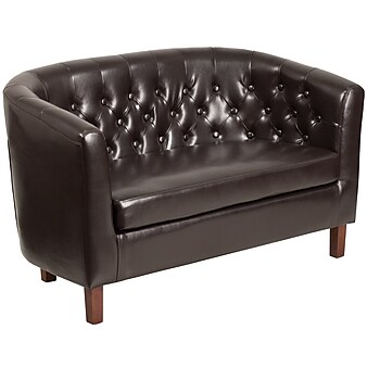Flash Furniture HERCULES Colindale Series 49.5" LeatherSoft Tufted Loveseat, Brown (QYB162HY90308BN)