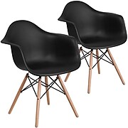 Flash Furniture Plastic/Poly Accent Chair, Black (2FH132DPPBK)