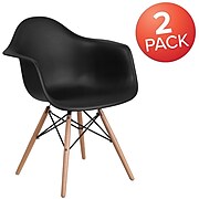 Flash Furniture Plastic/Poly Accent Chair, Black (2FH132DPPBK)
