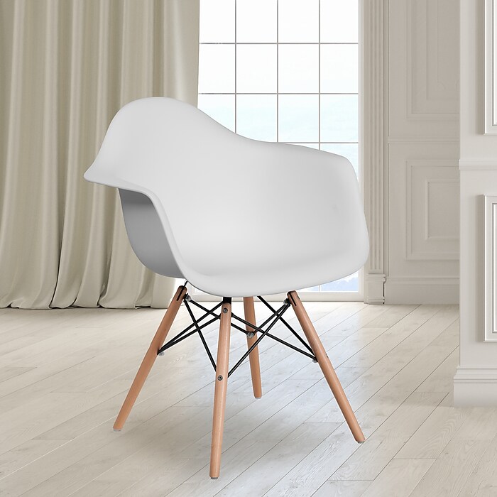 Flash Furniture Plastic/Poly Accent Chair, White (FH132DPPWH
