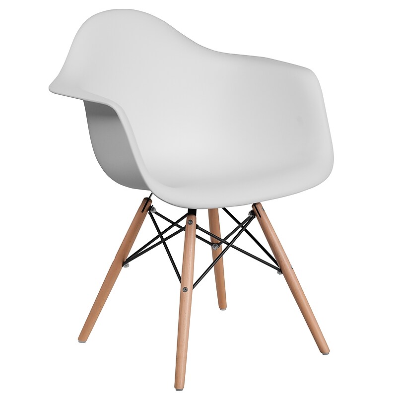 Flash Furniture Plastic/Poly Accent Chair, White (FH132DPPWH) image 1
