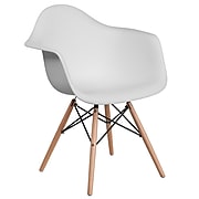 Flash Furniture Plastic/Poly Accent Chair, White (FH132DPPWH)