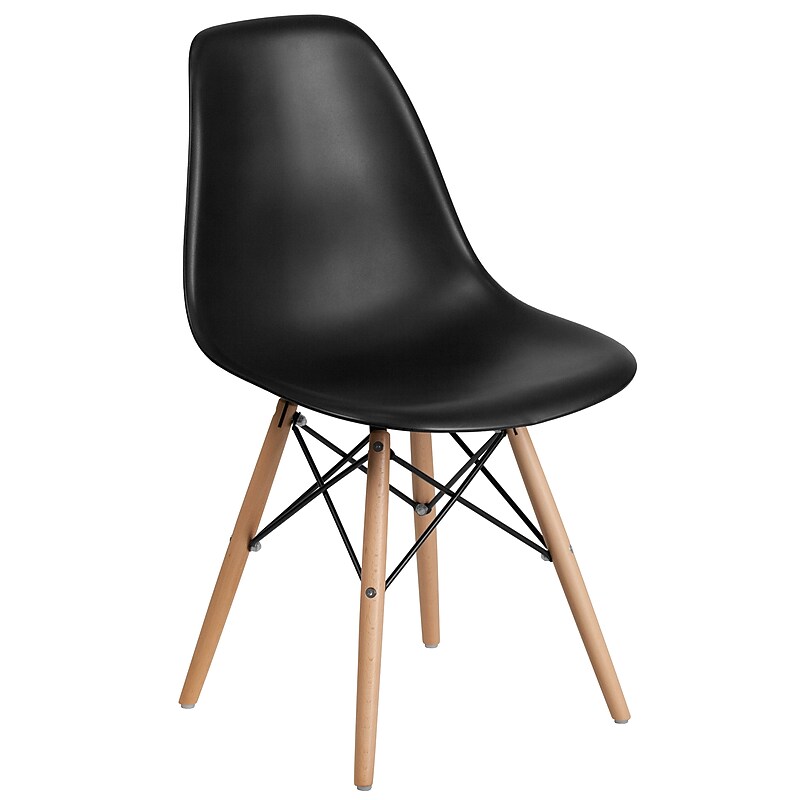 Flash Furniture Plastic/Poly Accent Chair, Black (FH130DPPBK) image 1
