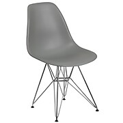Flash Furniture Plastic/Poly Accent Chair, Gray (FH130CPP1GY)