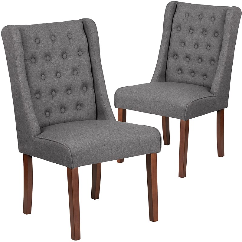 Flash Furniture Polyester Accent Chair, Gray Fabric (2QYA91GY) image 1