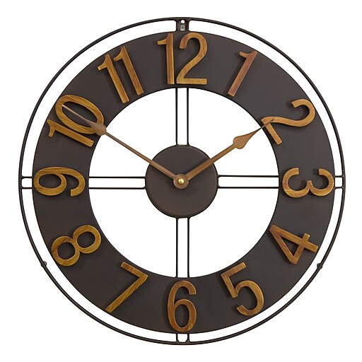 Studio Designs Home 15" Industrial Loft Wall Clock Steel Bronze (73009