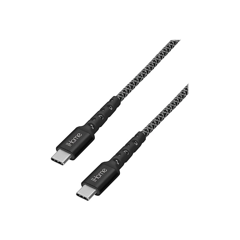 iHome 6' USB Type-C to USB Type-C Power Cable, Male to Male, Black (IHCT3310B-OD) image 1
