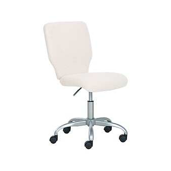 True Sherpa Fabric Swivel Desk Chair, Ivory (60059)