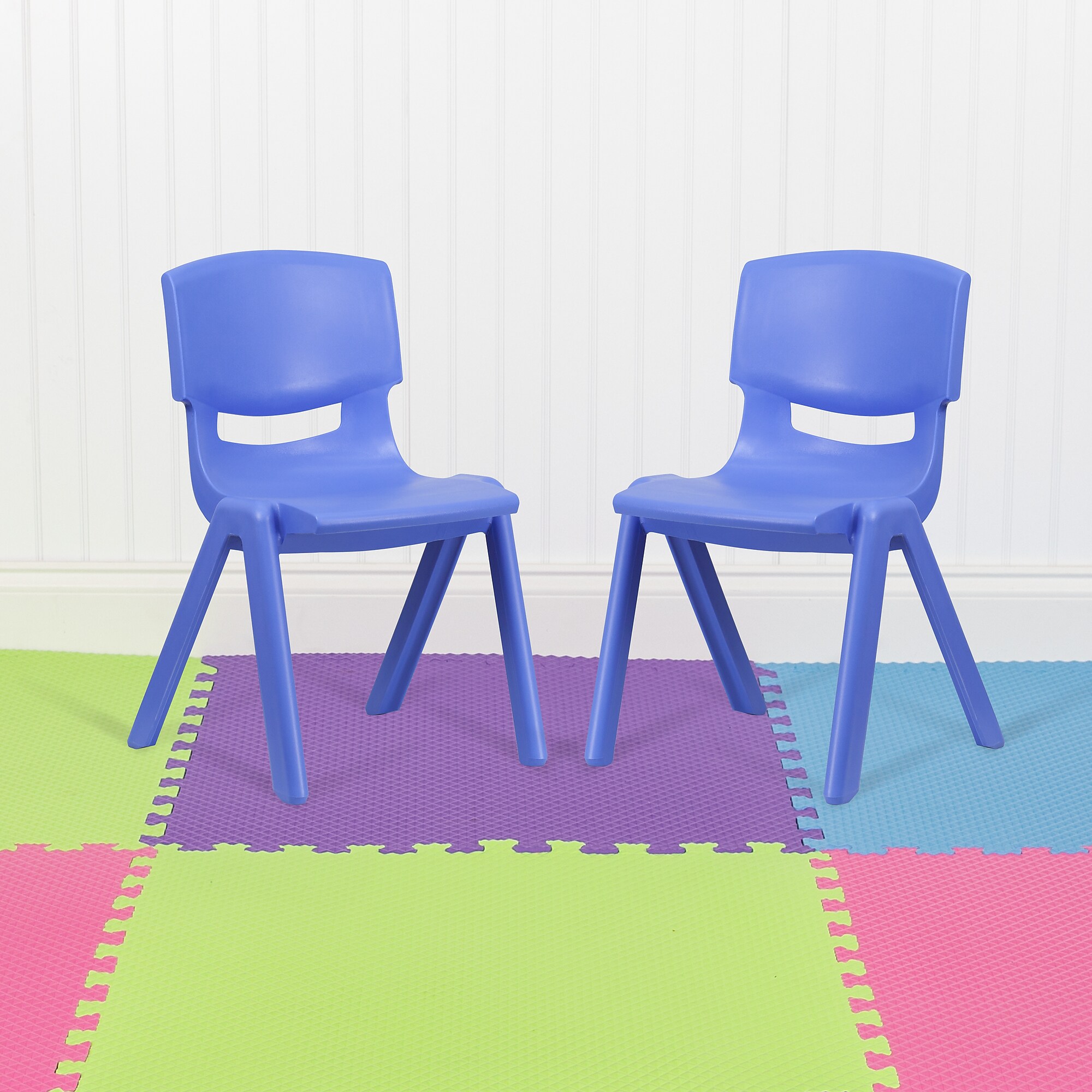 Flash Furniture Whitney Plastic Student Stacking Chair, Blue, 2/Pack (2YUYCX005BLUE) Sansujyuku sansujyuku.com