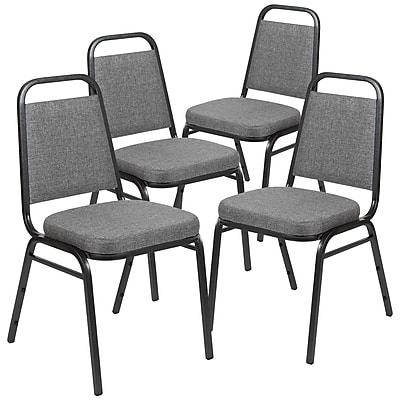 Flash Furniture HERCULES Series Fabric Banquet Stacking Chair, Gray/Silver Vein Frame, 4 Pack (4FDBHF1SVBCG) Simolary simolary.com