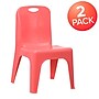 Flash Furniture Plastic School Chair with Carrying Handle and 11'' Seat Height, Red, 2-Pieces (2YUYCX011RED)~#|#~sp155708291_sc7