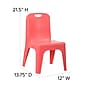Flash Furniture Plastic School Chair with Carrying Handle and 11'' Seat Height, Red, 2-Pieces (2YUYCX011RED)~#|#~sp155708296_sc7