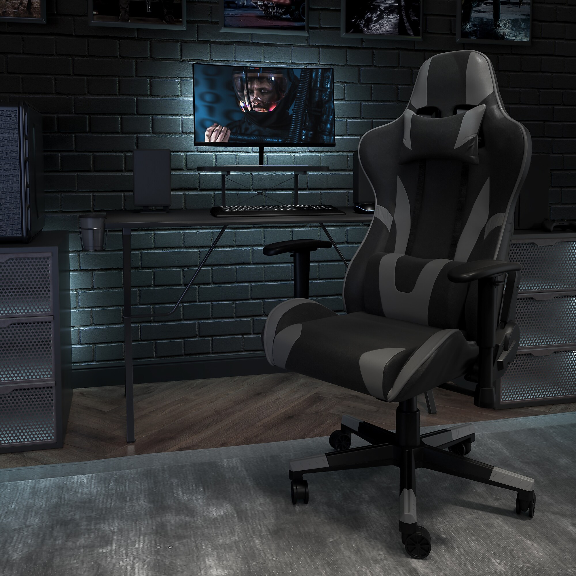 Flash Furniture X30 LeatherSoft Ergonomic Racing Gaming Chair, Gray (CH187230GY) Sansujyuku sansujyuku.com