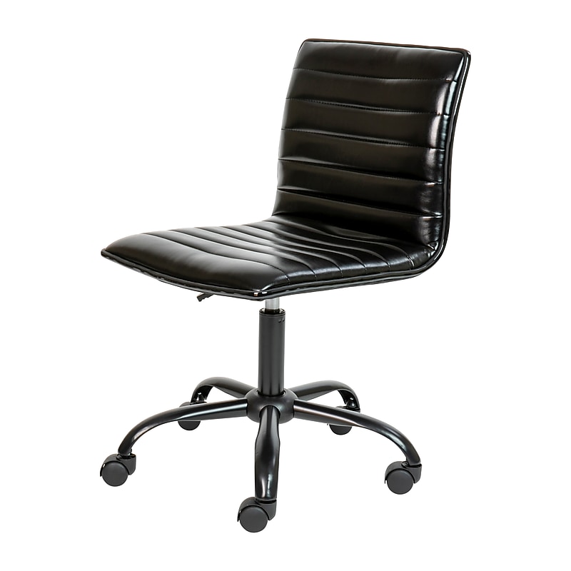 Flash Furniture Alan Armless Vinyl Swivel Task Chair, Black (DS512BBKBK) image 1