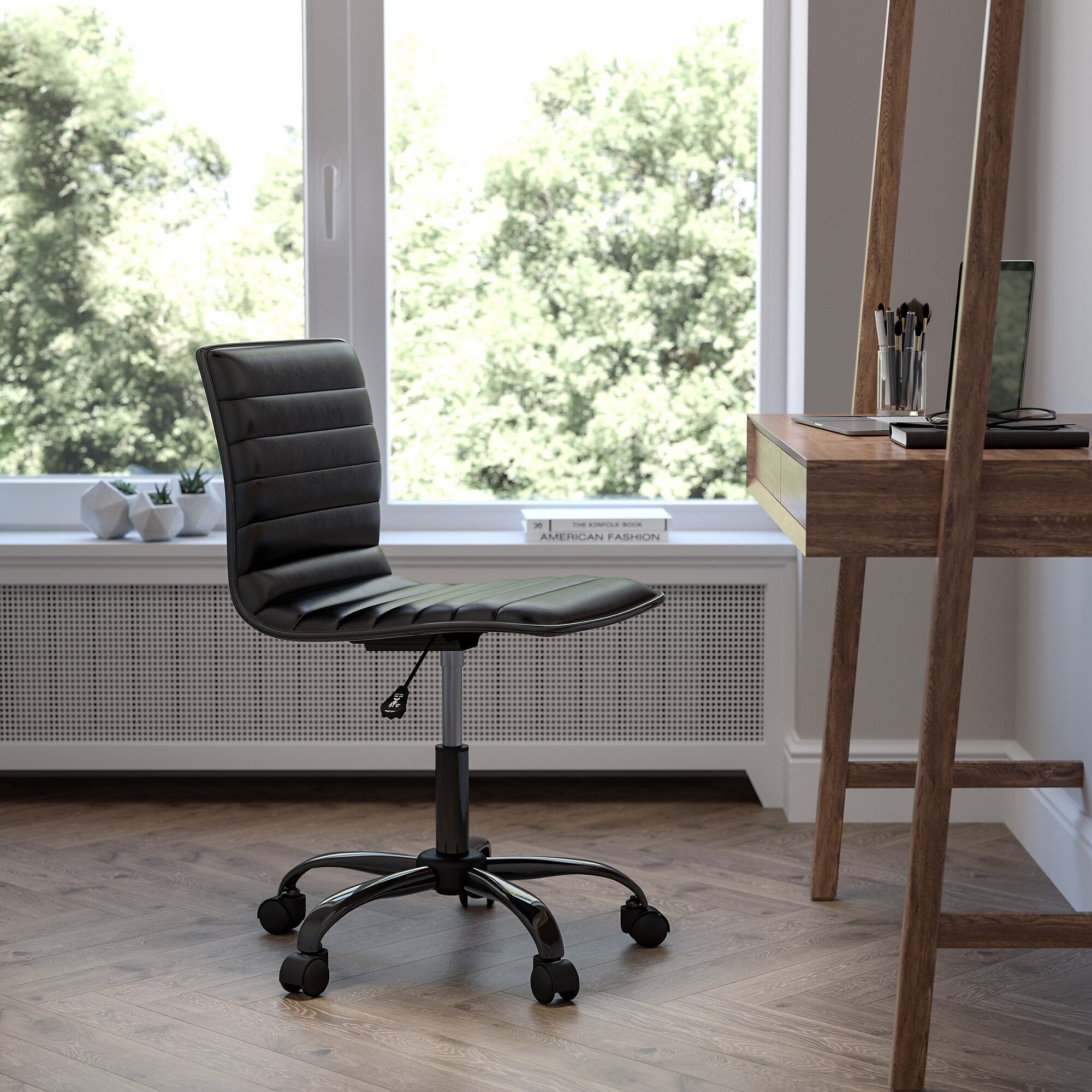 Flash Furniture Alan Armless Vinyl Swivel Task Chair, Black (DS512BBKBK) Sansujyuku sansujyuku.com