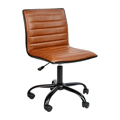Flash Furniture Alan Armless Vinyl Swivel Task Chair, Brown/Black (DS512BBRBK) Simolary simolary.com