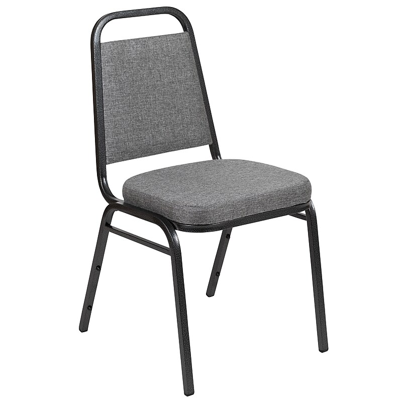 Flash Furniture HERCULES Series Fabric Banquet Stacking Chair, Gray/Silver Vein Frame (FDBHF1SVBCG) image 1