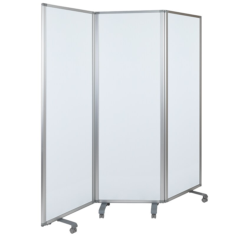 Flash Furniture Mobile Magnetic Whiteboard Partition with Lockable Casters, 72"H x 24"W (BRPTT0013M60183) image 1