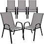 Flash Furniture Brazos Series Outdoor Stack Chair, Gray, 5-Pieces (5JJ303CG)~#|#~sp155714124_sc7