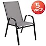 Flash Furniture Brazos Series Outdoor Stack Chair, Gray, 5-Pieces (5JJ303CG)~#|#~sp155714227_sc7