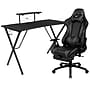 Flash Furniture 52"W Gaming Desk with Gray Reclining Gaming Chair with Footrest, Black (BLNX30RSG1031GY)~#|#~sp155715488_sc7