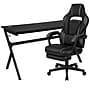 Flash Furniture 55"W Gaming Desk with Black Reclining Back/Arms Gaming Chair with Footrest, Black (BLNX40D1904LBK)~#|#~sp155715498_sc7