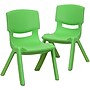 Flash Furniture Plastic School Chair with 10.5" Seat Height, Green, 2-Pieces (2YUYCX003GREEN)~#|#~sp155715514_sc7
