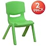 Flash Furniture Plastic School Chair with 10.5" Seat Height, Green, 2-Pieces (2YUYCX003GREEN)~#|#~sp155715518_sc7