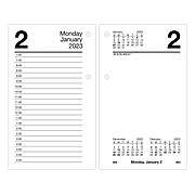 2023 AT-A-GLANCE 6" x 3.5" Daily Loose-Leaf Desk Calendar Refill, White/Black (E717R-50-23)