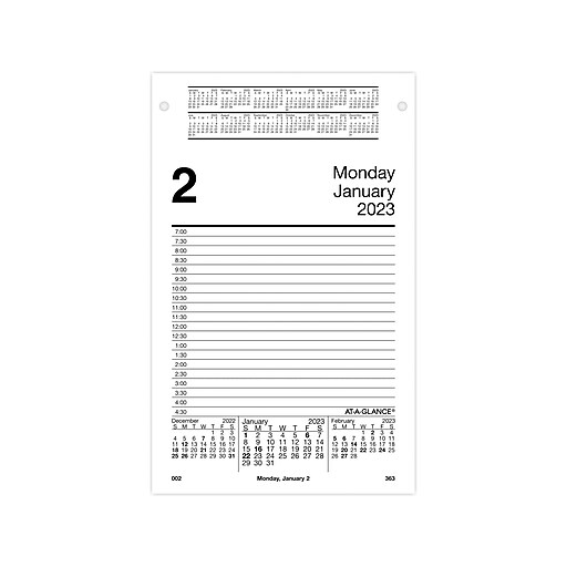 2023 ATAGLANCE 8" x 5" Daily PadStyle Desk Calendar Refill, White