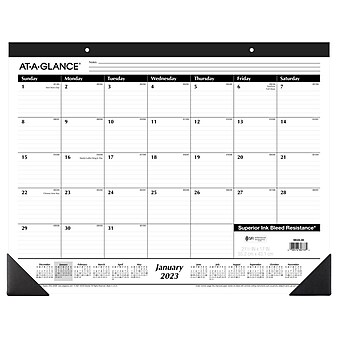 2023 AT-A-GLANCE 21.75" x 17" Monthly Desk Pad Calendar, Black/White (SK24-00-23)