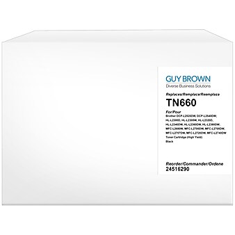 Guy Brown Remanufactured Black High Yield Toner Cartridge Replacement for Brother (TN660)