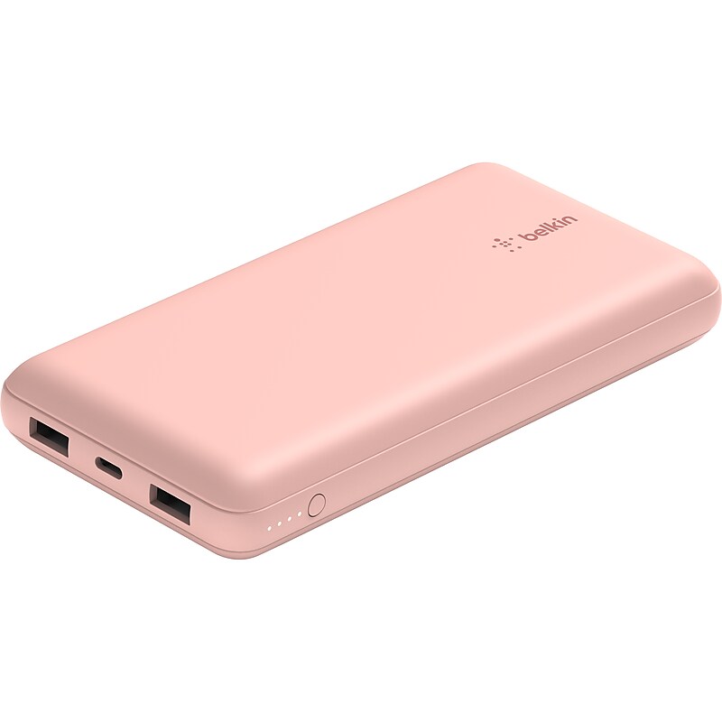 Belkin USB Type-A/C Power Bank for Most Smartphones, 20000mAh, Rose Gold (BPB012btRG) image 1
