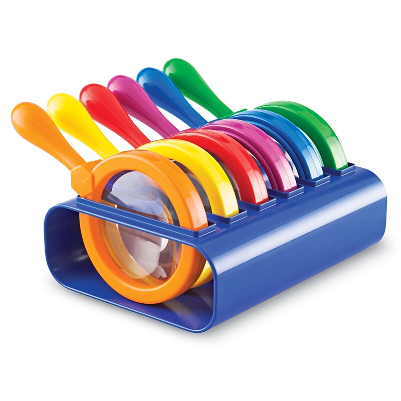 Learning Resources Primary Science Jumbo Magnifiers with Stand Science, 6 Pack (LER2884) image 1