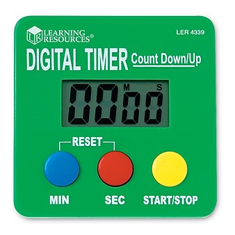 Learning Resources 100 Minutes Digital Timer, Blue/Green (LER4339)