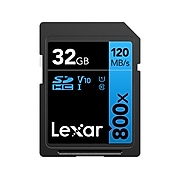 Lexar BLUE Series High-Performance LSD0800032G-B2NNU 32GB Flash Memory, SDHC, 2/Pack