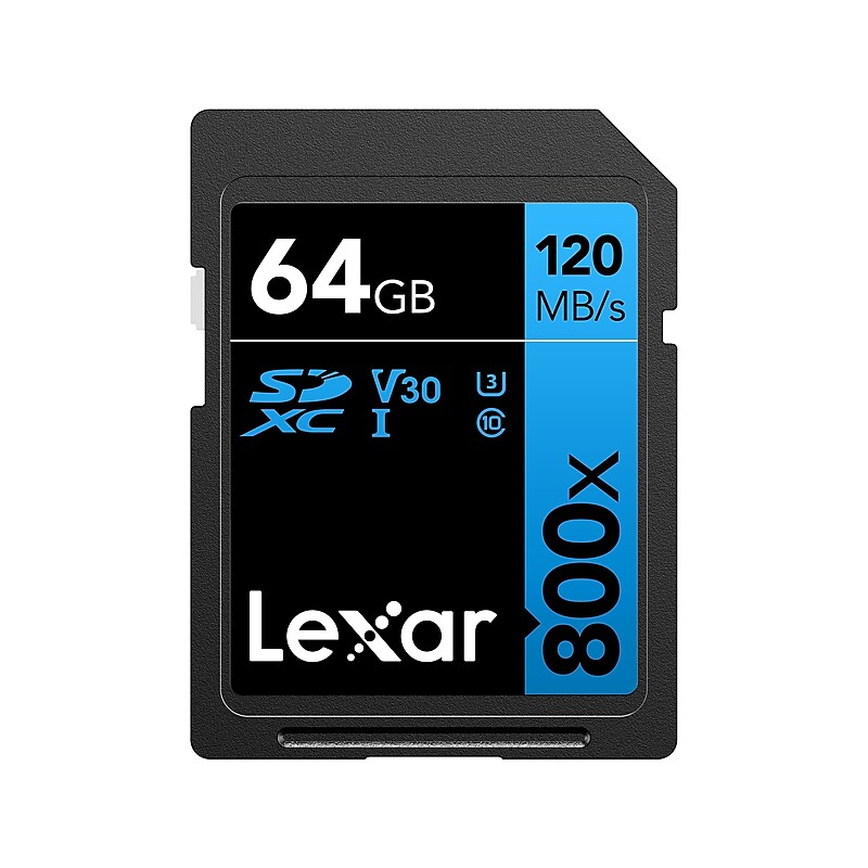 Lexar BLUE Series High-Performance 64GB SDXC Memory Card, Class 10, UHS-I, V30 (LSD80-64G-BNNNU) image 1
