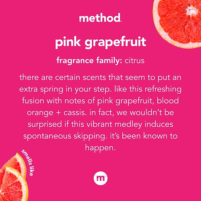 Method Liquid Hand Soap, Pink Grapefruit Scent, 12 Oz. (MTH00039