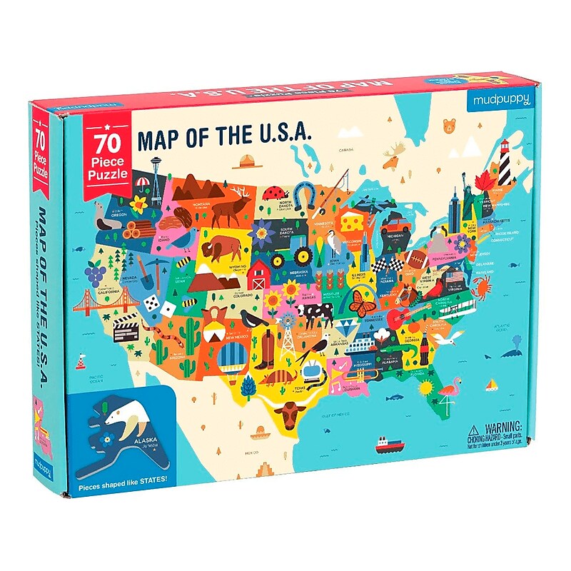 Mudpuppy Map Of The U.S.A. 70-Piece Geography Puzzle (9780735351936) image 1
