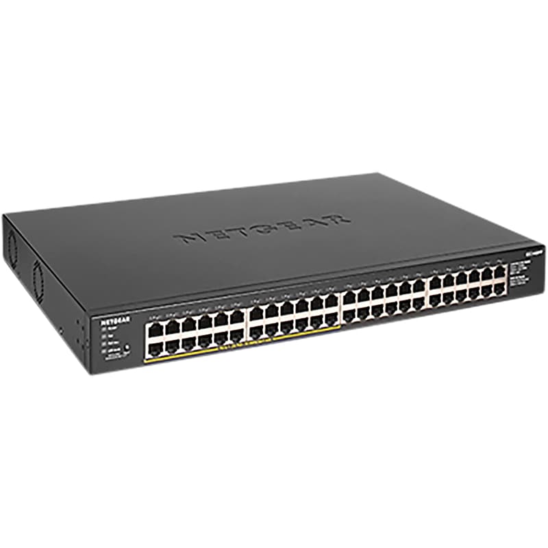 Netgear 300-Series 48-Port Gigabit Ethernet Unmanaged Switch, Black (GS348PP-100NAS) image 1